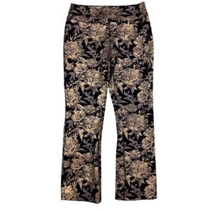 Soft Surroundings Moonstruck Black Gold Floral Jacquard Women’s Size Small